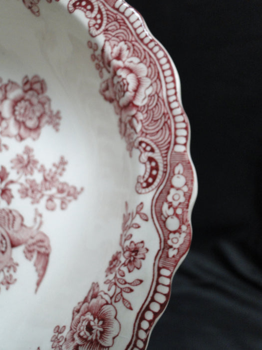 Crown Ducal Bristol Pink, Flowers & Birds: Cereal Bowl, 6 3/4", As Is