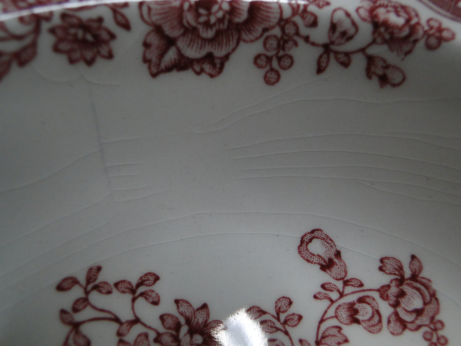 Crown Ducal Bristol Pink, Flowers & Birds: Cereal Bowl, 6 3/4", As Is