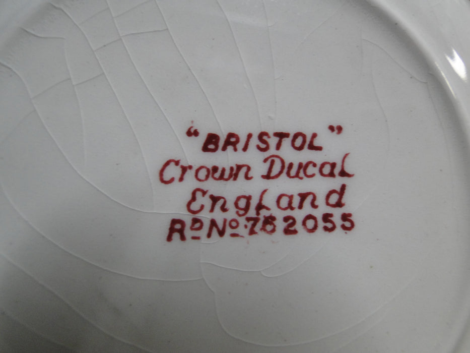Crown Ducal Bristol Pink, Flowers & Birds: Cereal Bowl, 6 3/4", As Is