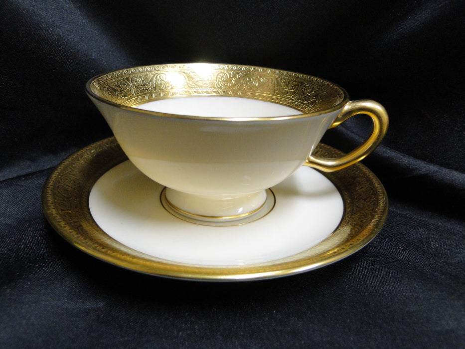Lenox Westchester, Gold Encrusted Band: Cup & Saucer Set (s), 2 1/8" Tall
