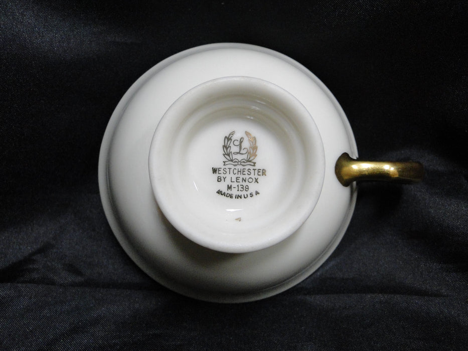 Lenox Westchester, Gold Encrusted Band: Cup & Saucer Set (s), 2 1/8" Tall