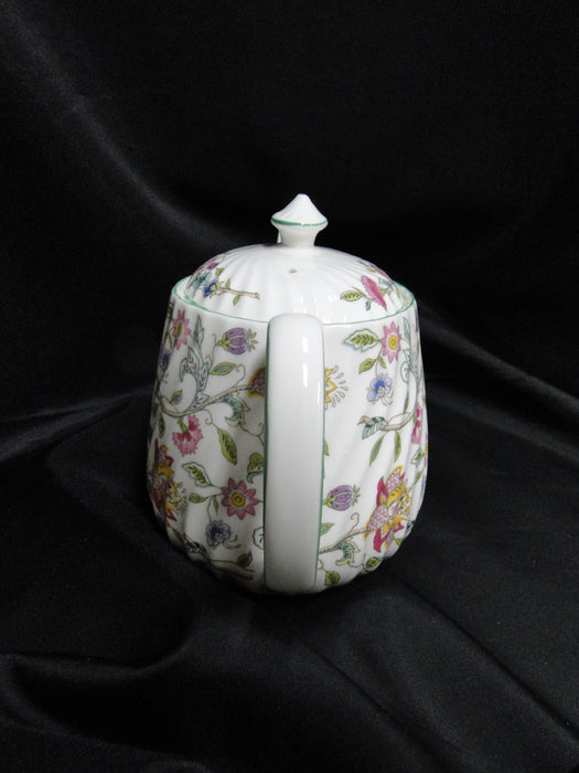 Minton Haddon Hall B1451, Floral Chintz, Green Trim: Teapot & Lid, 5 3/4"