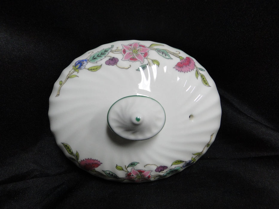 Minton Haddon Hall B1451, Floral Chintz, Green Trim: Teapot & Lid, 5 3/4"