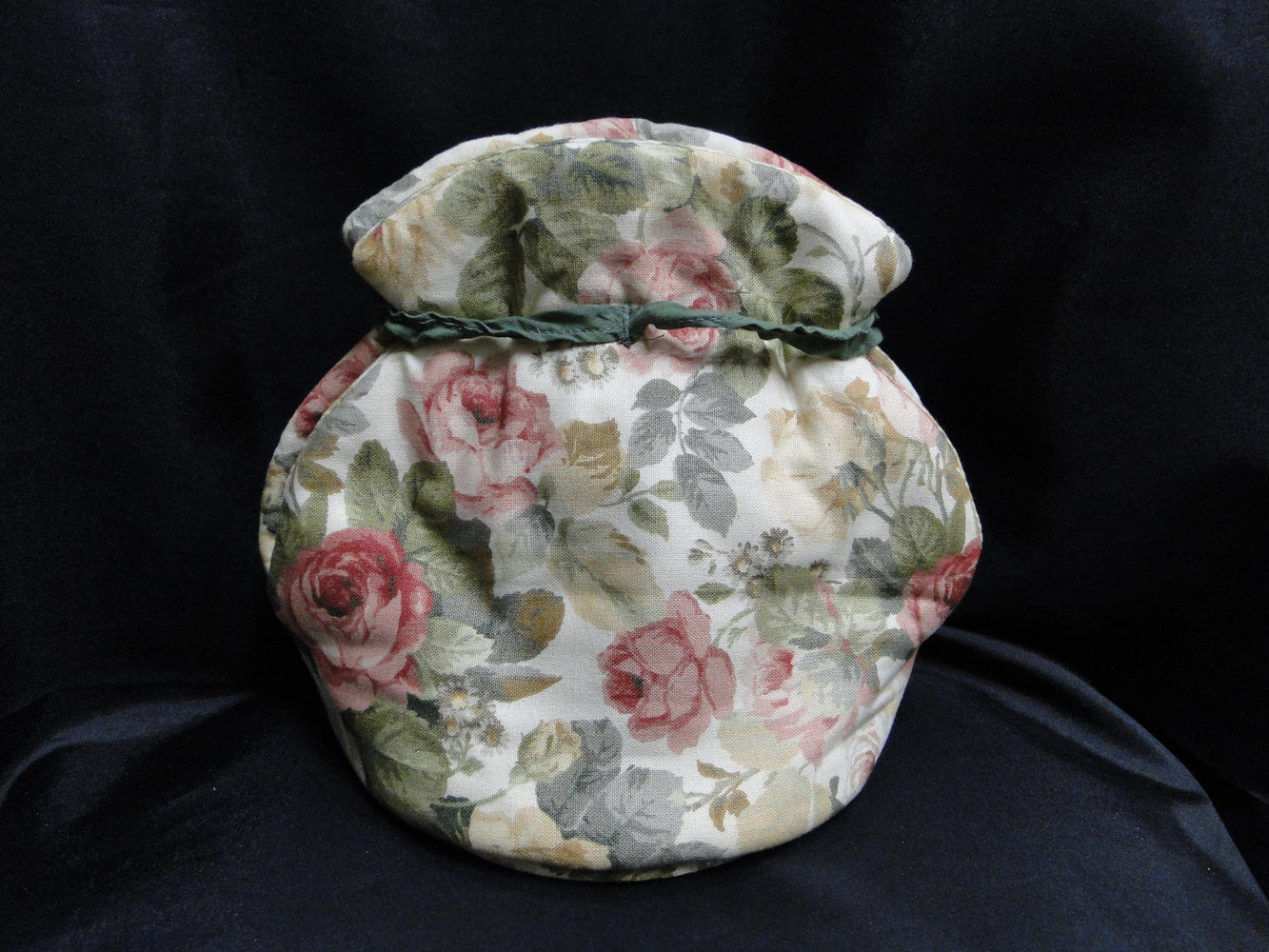 Pink & Yellow Roses, Green Leaves, Great Britain: Teapot Cozy, 9" Long