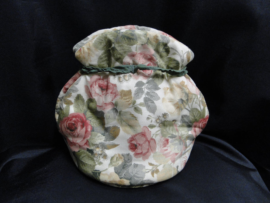 Pink & Yellow Roses, Green Leaves, Great Britain: Teapot Cozy, 9" Long