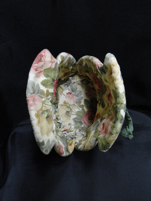 Pink & Yellow Roses, Green Leaves, Great Britain: Teapot Cozy, 9" Long