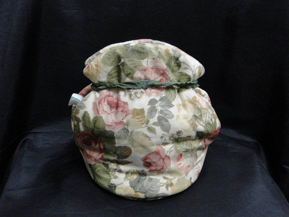 Pink & Yellow Roses, Green Leaves, Great Britain: Teapot Cozy, 9" Long