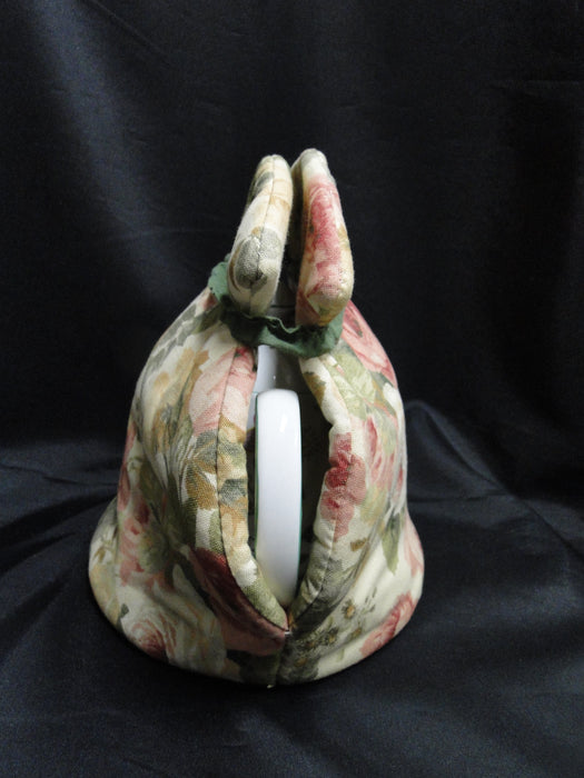 Pink & Yellow Roses, Green Leaves, Great Britain: Teapot Cozy, 9" Long