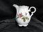 White w/ Pink Moss Rose, Gold Trim: Creamer / Cream Pitcher, 3 3/4" Tall