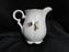 White w/ Pink Moss Rose, Gold Trim: Creamer / Cream Pitcher, 3 3/4" Tall