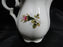 White w/ Pink Moss Rose, Gold Trim: Creamer / Cream Pitcher, 3 3/4" Tall