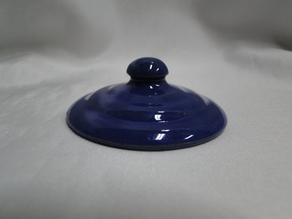 Ring Cobalt Blue, Bauer: Sugar Bowl & Lid, 4" Tall, Flaw