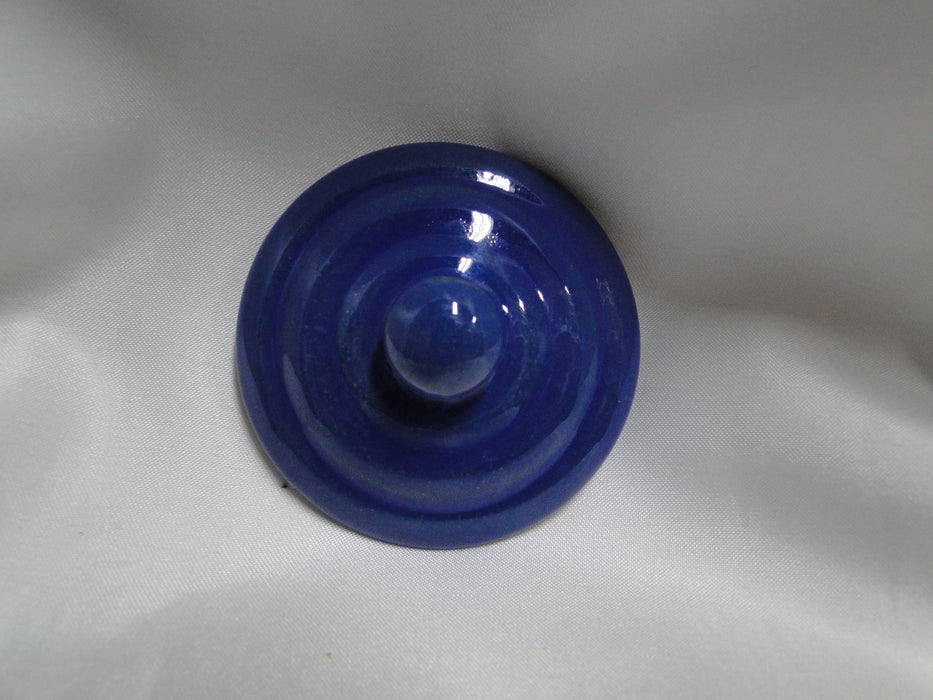 Ring Cobalt Blue, Bauer: Sugar Bowl & Lid, 4" Tall, Flaw