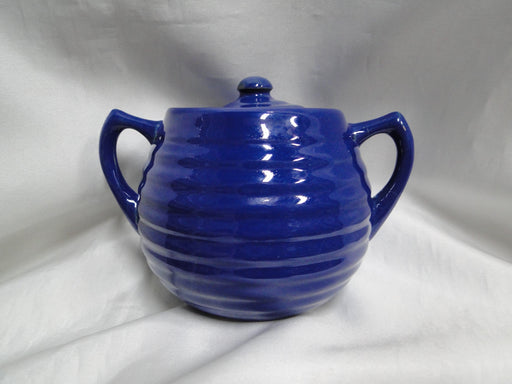 Ring Cobalt Blue, Bauer: Sugar Bowl & Lid, 4" Tall, Flaw