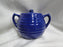 Ring Cobalt Blue, Bauer: Sugar Bowl & Lid, 4" Tall, Flaw
