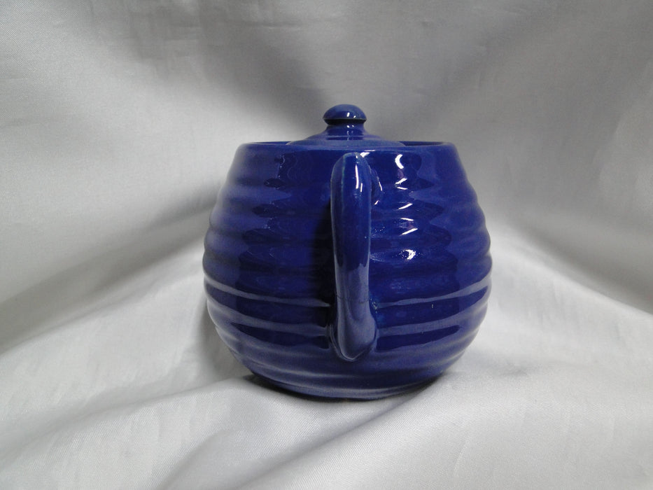 Ring Cobalt Blue, Bauer: Sugar Bowl & Lid, 4" Tall, Flaw