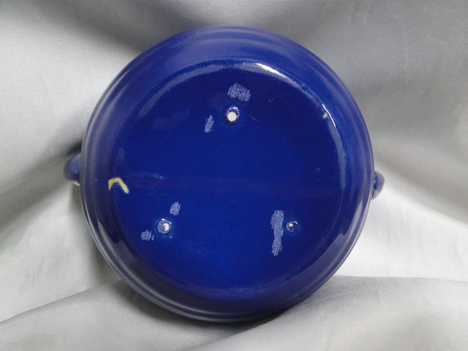 Ring Cobalt Blue, Bauer: Sugar Bowl & Lid, 4" Tall, Flaw