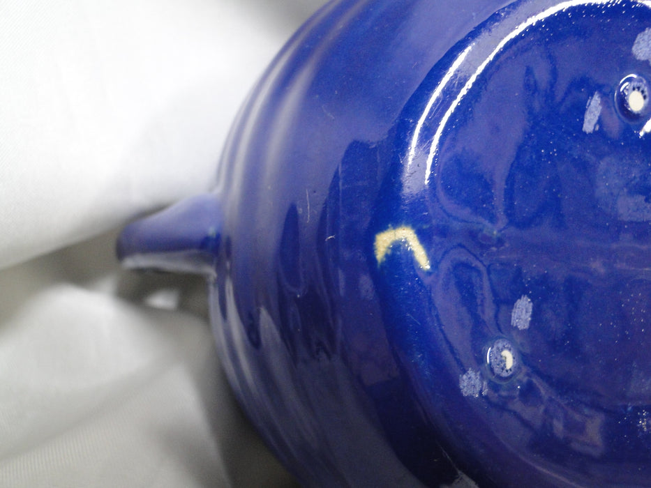 Ring Cobalt Blue, Bauer: Sugar Bowl & Lid, 4" Tall, Flaw