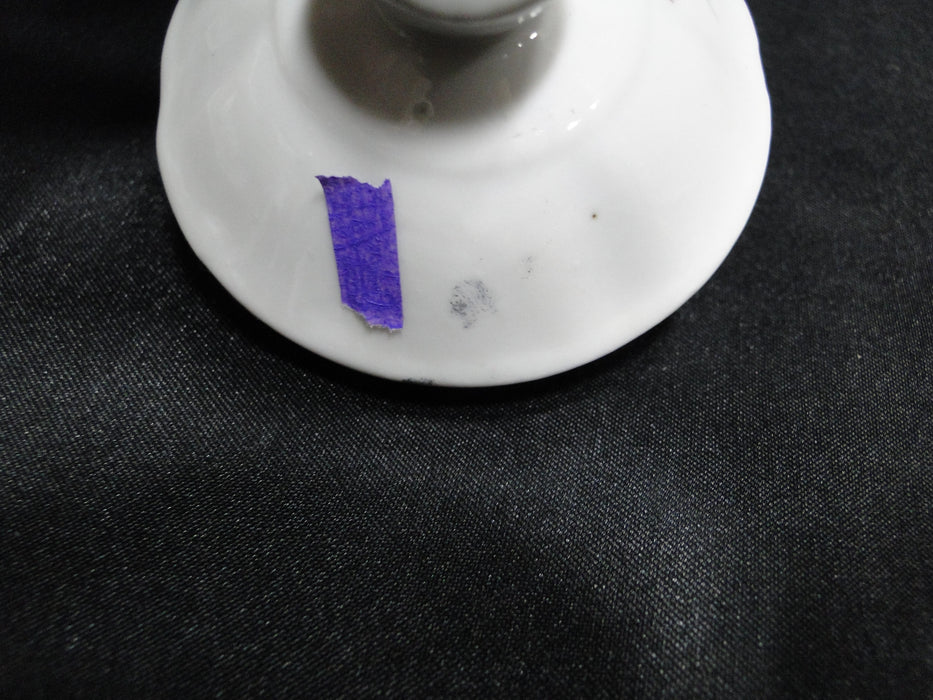 White w/ Pink Moss Rose, Gold Trim: Sugar Bowl & Lid, 3 7/8" Tall