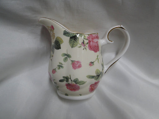 Coastline Imports Gracie China Pink Roses on Pale Yellow: Creamer, 4"