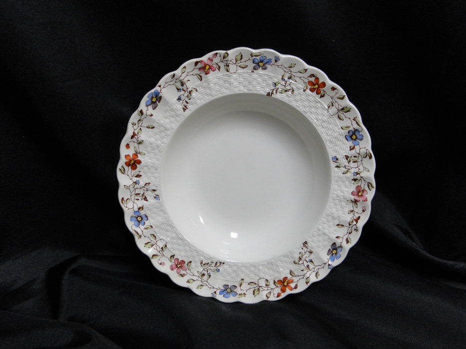 Spode Wicker Dale, Floral on Chelsea Wicker: Rim Soup Bowl, 7 3/4"