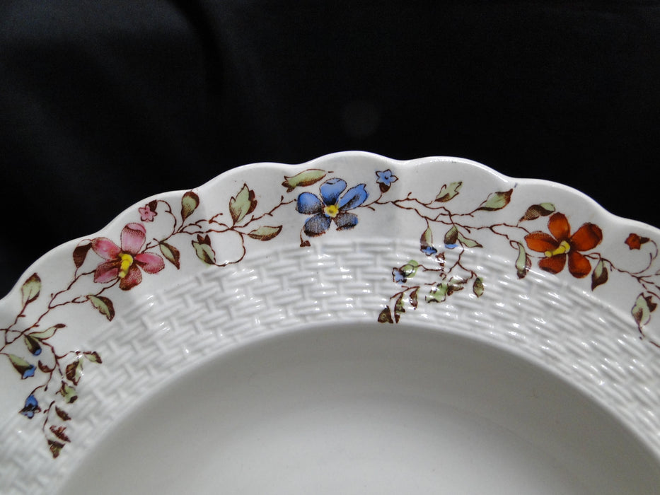 Spode Wicker Dale, Floral on Chelsea Wicker: Rim Soup Bowl, 7 3/4"