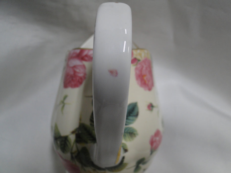 Coastline Imports Gracie China Pink Roses on Pale Yellow: Creamer, 4"