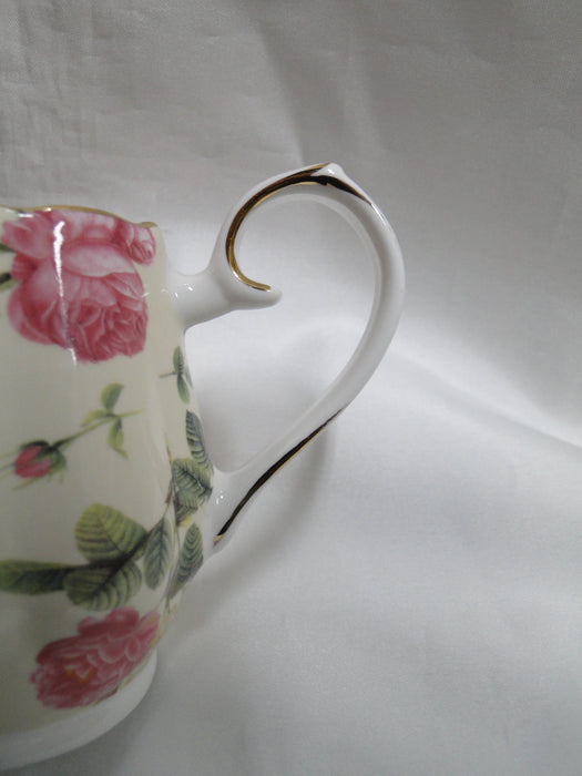 Coastline Imports Gracie China Pink Roses on Pale Yellow: Creamer, 4"