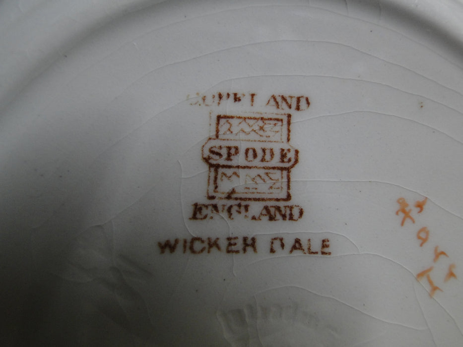 Spode Wicker Dale, Floral on Chelsea Wicker: Rim Soup Bowl, 7 3/4",  Crazing