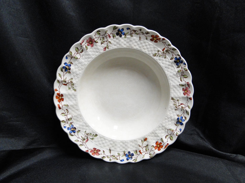 Spode Wicker Dale, Floral on Chelsea Wicker: Rim Soup Bowl, 7 3/4",  Crazing
