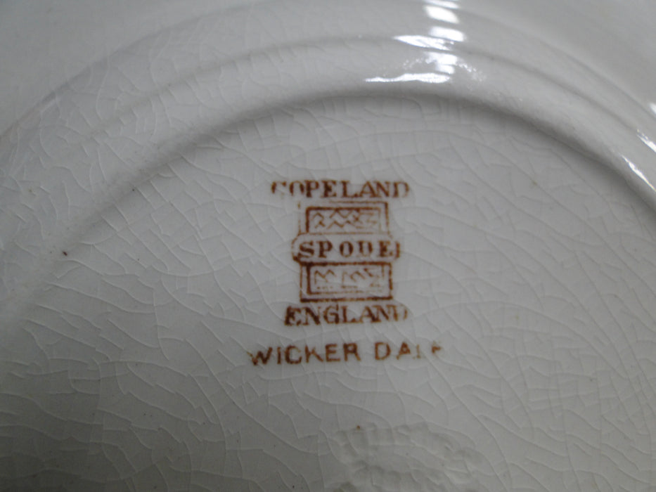 Spode Wicker Dale, Floral on Chelsea Wicker: Rim Soup Bowl, 7 3/4",  Crazing