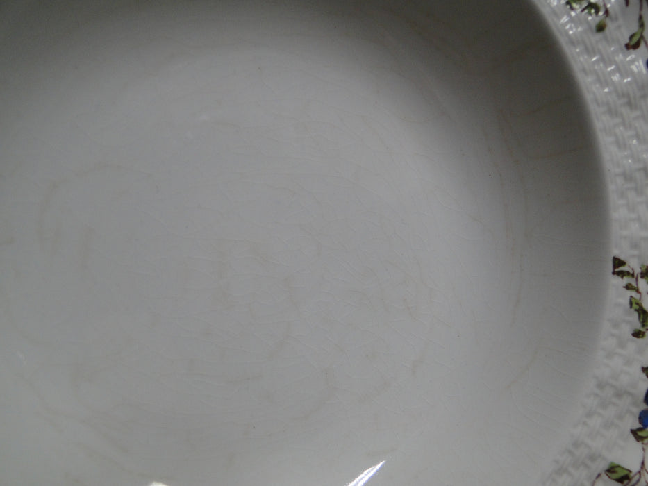 Spode Wicker Dale, Floral on Chelsea Wicker: Rim Soup Bowl, 7 3/4",  Crazing