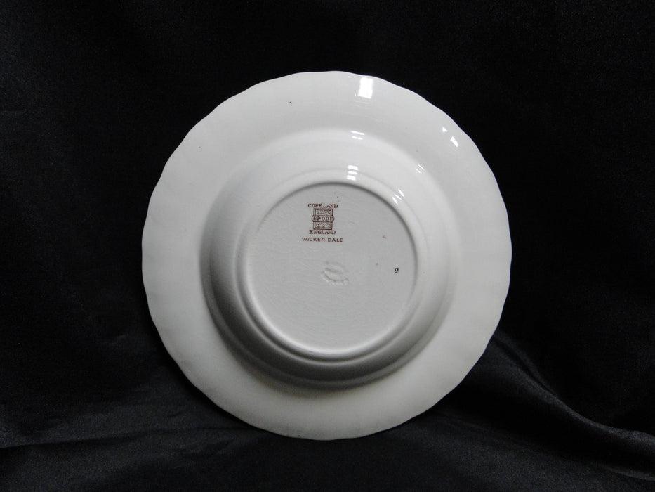 Spode Wicker Dale, Floral on Chelsea Wicker: Rim Soup Bowl, 7 3/4",  Crazing