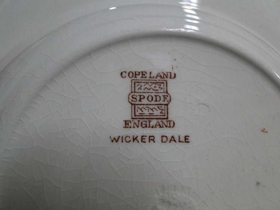 Spode Wicker Dale, Floral on Chelsea Wicker: Rim Soup Bowl, 7 3/4",  Crazing