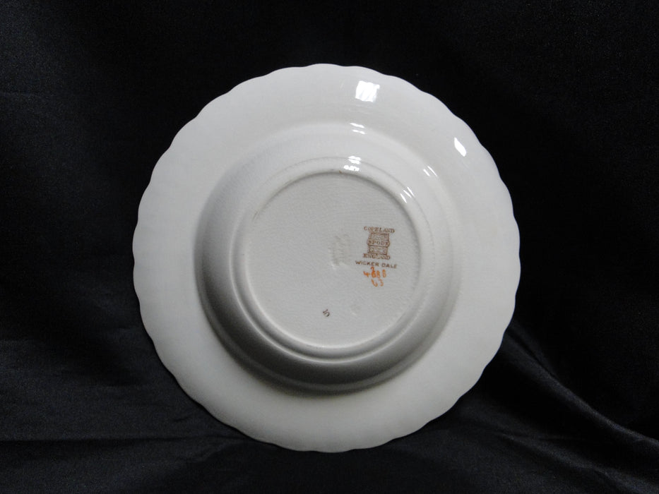 Spode Wicker Dale, Floral on Chelsea Wicker: Rim Soup Bowl, 7 3/4",  Crazing
