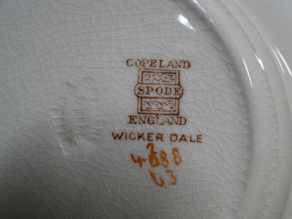 Spode Wicker Dale, Floral on Chelsea Wicker: Rim Soup Bowl, 7 3/4",  Crazing