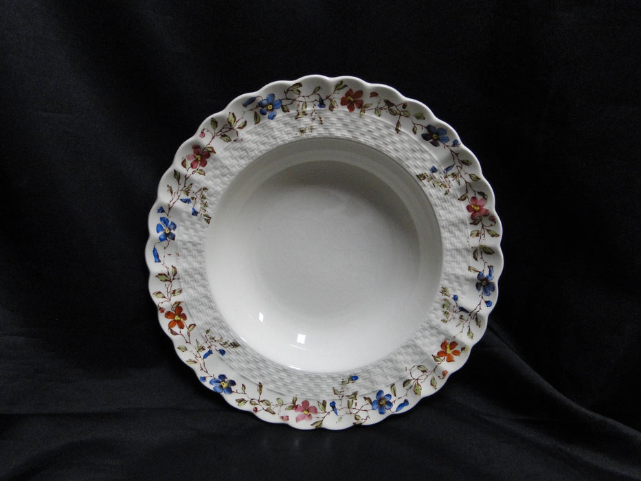 Spode Wicker Dale, Floral on Chelsea Wicker: Rim Soup Bowl, 7 3/4",  Crazing