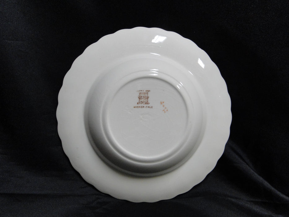 Spode Wicker Dale, Floral on Chelsea Wicker: Rim Soup Bowl, 7 3/4",  Crazing