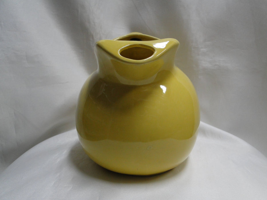 Solid Yellow Pottery, USA: Round Serving Pitcher, 7" Tall