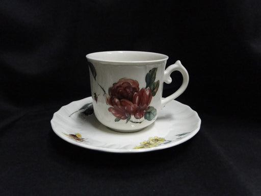 Villeroy & Boch Bouquet, Flowers, Insects: Red Cup & Saucer Set (s), 2 5/8", 6oz