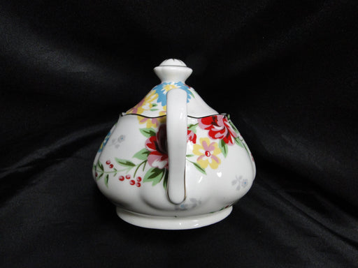 Coastline Imports Gracie China Multicolored Florals: Sugar Bowl & Lid, 4 1/4"