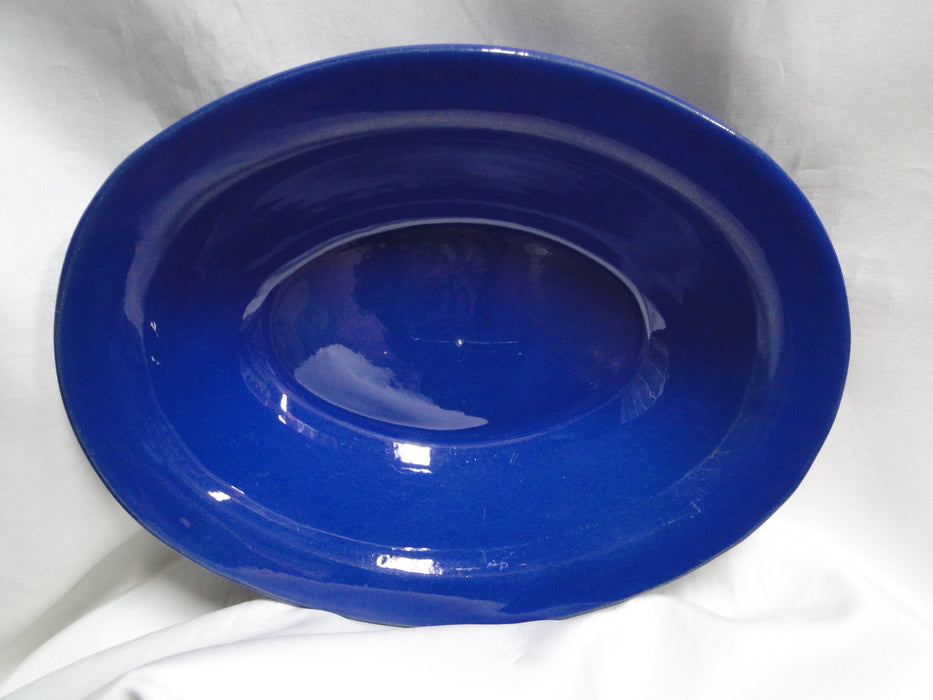Bauer Ring Cobalt Blue (Old): Oval Serving Bowl, 10 3/4" x 2 3/4" Tall, Flaw