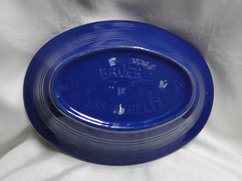 Bauer Ring Cobalt Blue (Old): Oval Serving Bowl, 10 3/4" x 2 3/4" Tall, Flaw