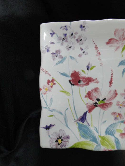 222 Fifth Garden Beauty, Multicolored Florals: Square Salad Plate (s), 8"