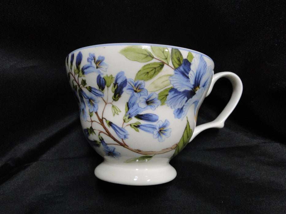 222 Fifth Lyanna Blue, Blue Flowers: Cup & Saucer Set, 3 1/4"