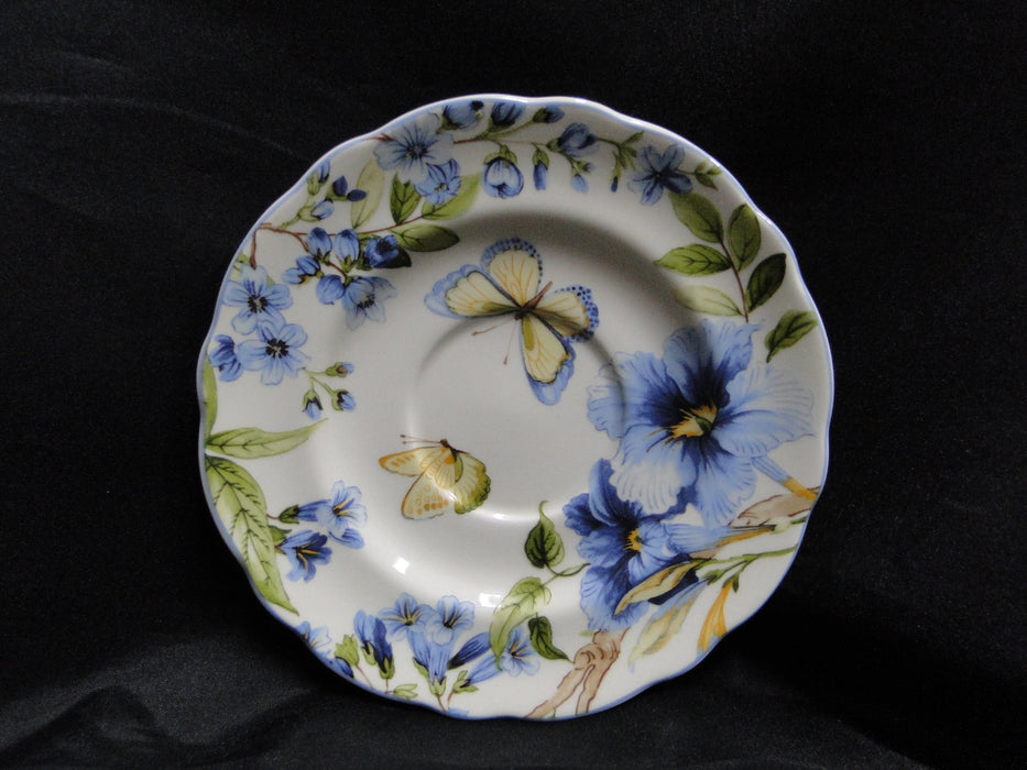 222 Fifth Lyanna Blue, Blue Flowers: Cup & Saucer Set, 3 1/4"