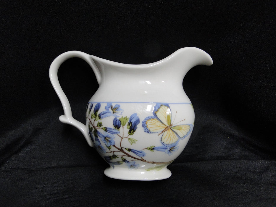 222 Fifth Lyanna Blue, Blue Flowers: Creamer / Cream Pitcher (s), 4" Tall