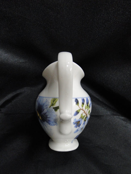 222 Fifth Lyanna Blue, Blue Flowers: Creamer / Cream Pitcher (s), 4" Tall