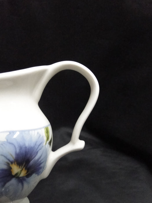 222 Fifth Lyanna Blue, Blue Flowers: Creamer / Cream Pitcher (s), 4" Tall