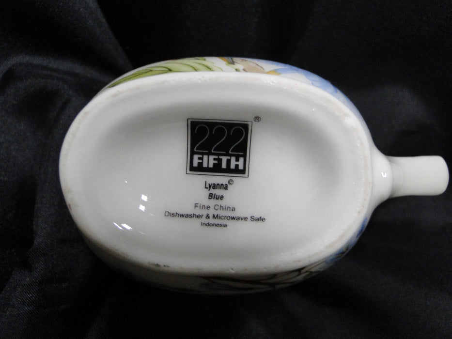 222 Fifth Lyanna Blue, Blue Flowers: Creamer / Cream Pitcher (s), 4" Tall